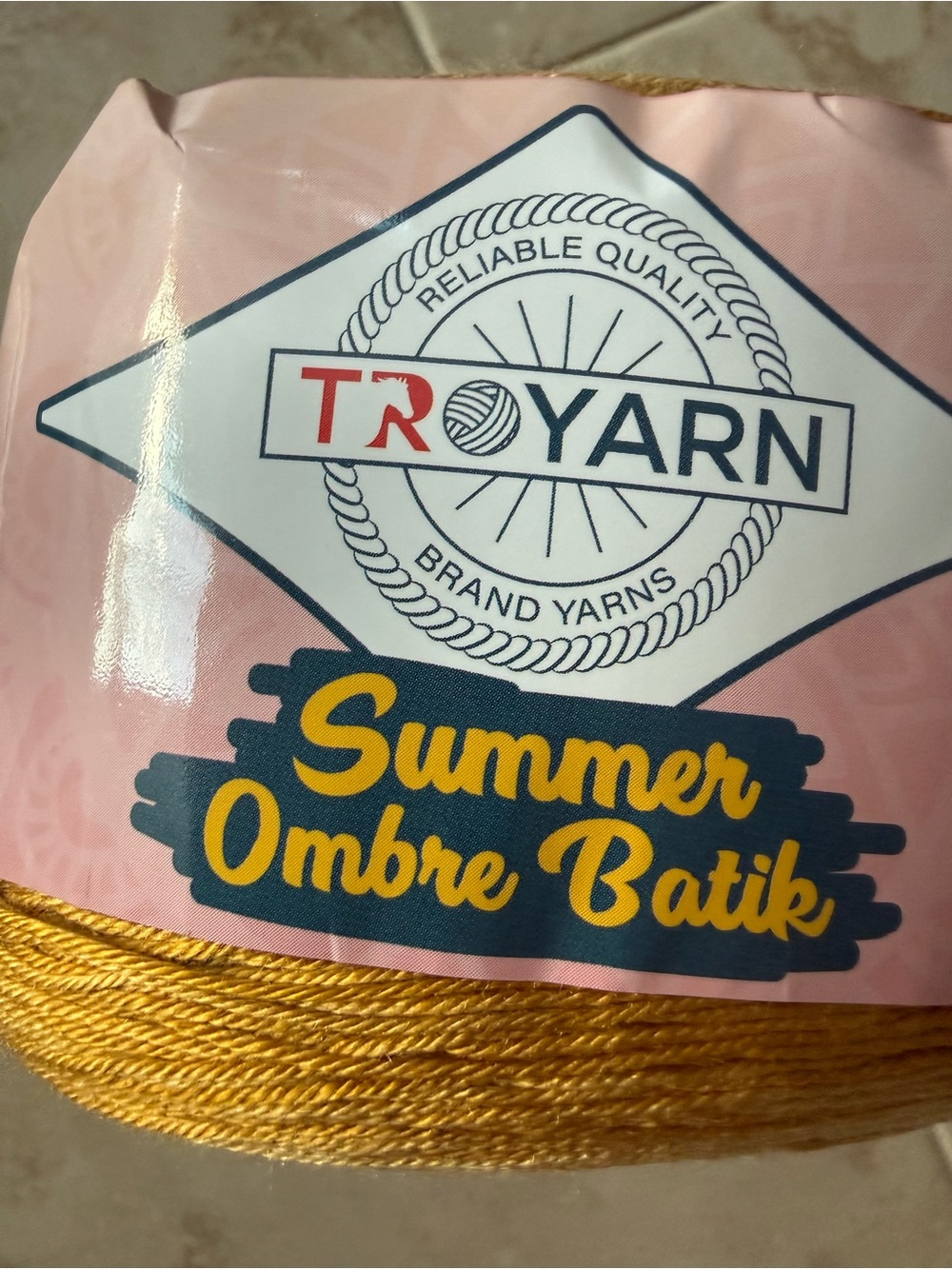 Troyarn Summer Ombre Batik Microfiber Acrylic Scarf Yarn in Gold
